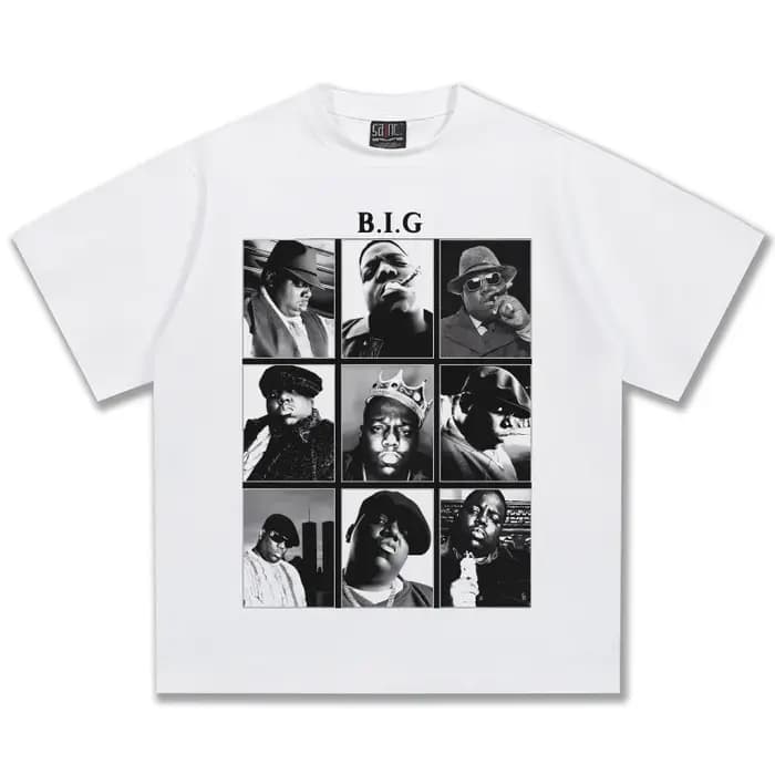The Notorious B.I.G. T-shirt graphique surdimensionné unisexe Hip Hop Rapper décontracté en coton à manches courtes Streetwear
