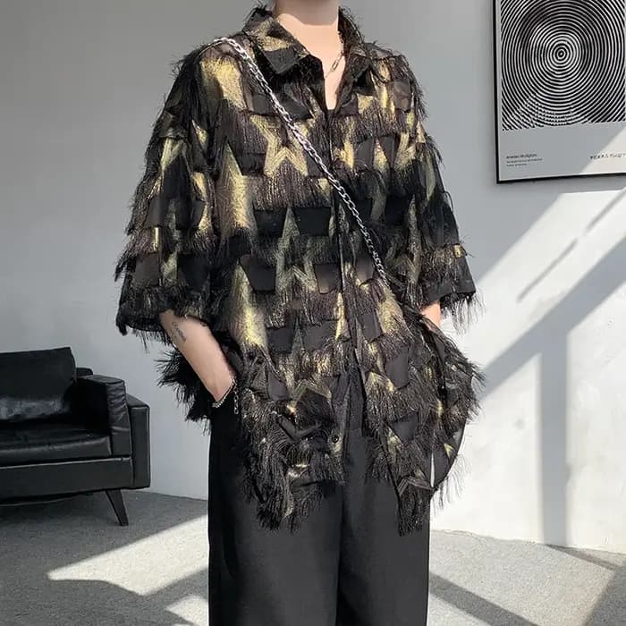 Chemise à pampilles à manches courtes pour hommes