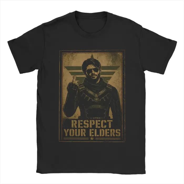 T-shirts pour hommes Respect Your Elders Soldier Boy, 100% coton, t-shirts amusants à col rond, t-sh
