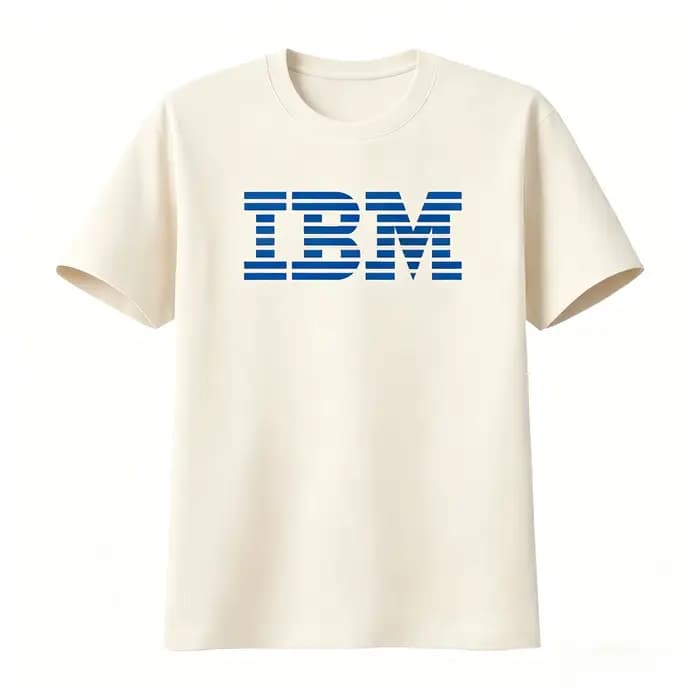 T-shirt IBM – Design élégant bleu et noir pour les passionnés de technologie – Haut décontracté poly