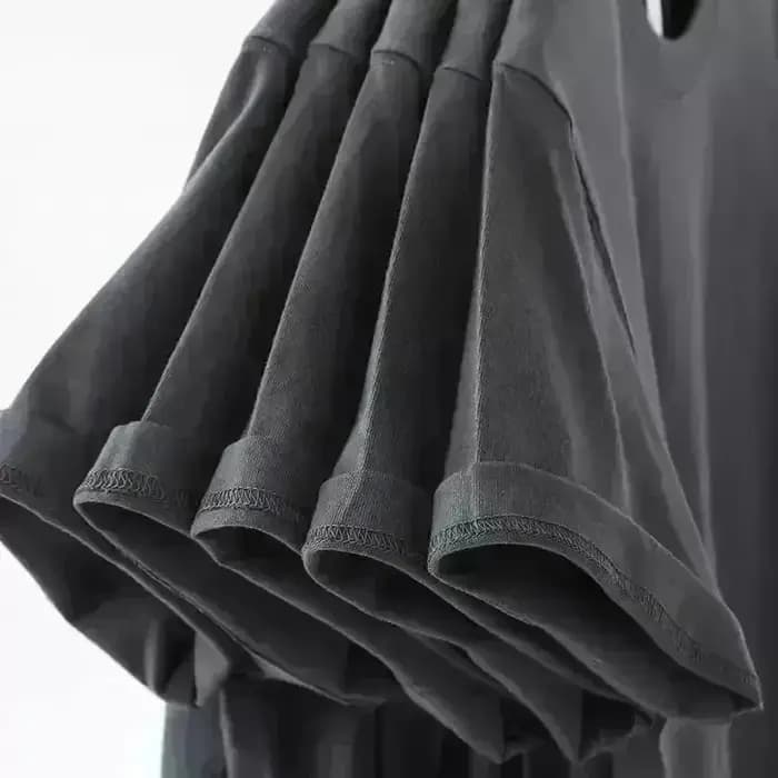 T-shirt noir décontracté à col rond en coton pour hommes