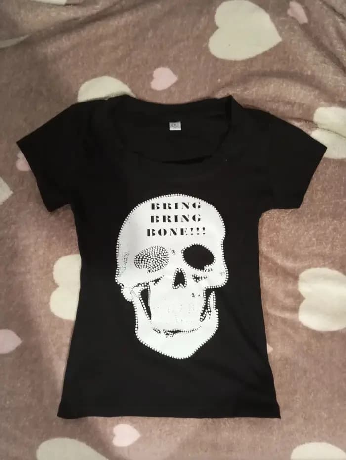 T-shirts tendance à imprimé crâne en pur coton pour femme