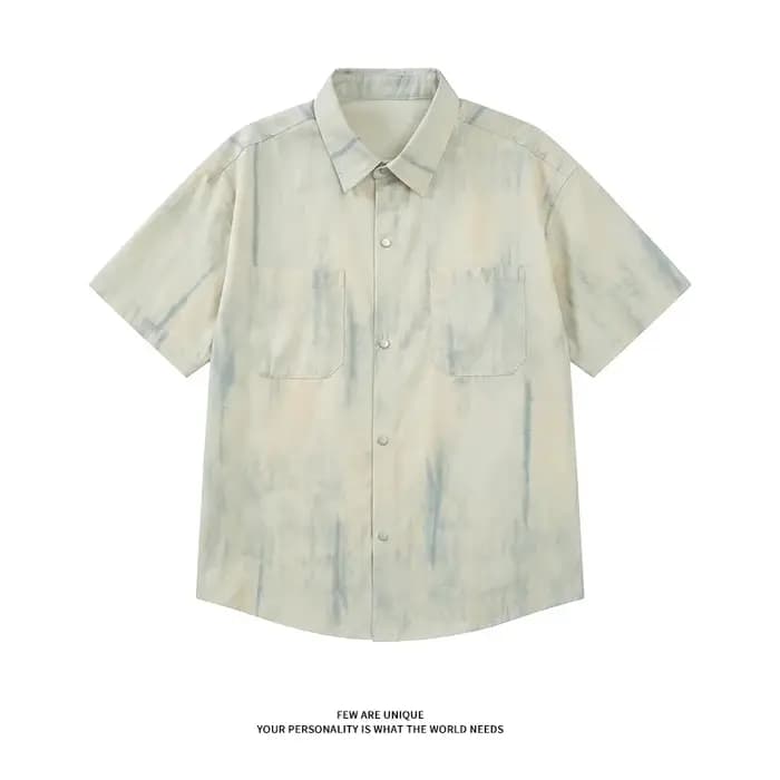 Chemise décontractée tie-dye à manches courtes pour homme