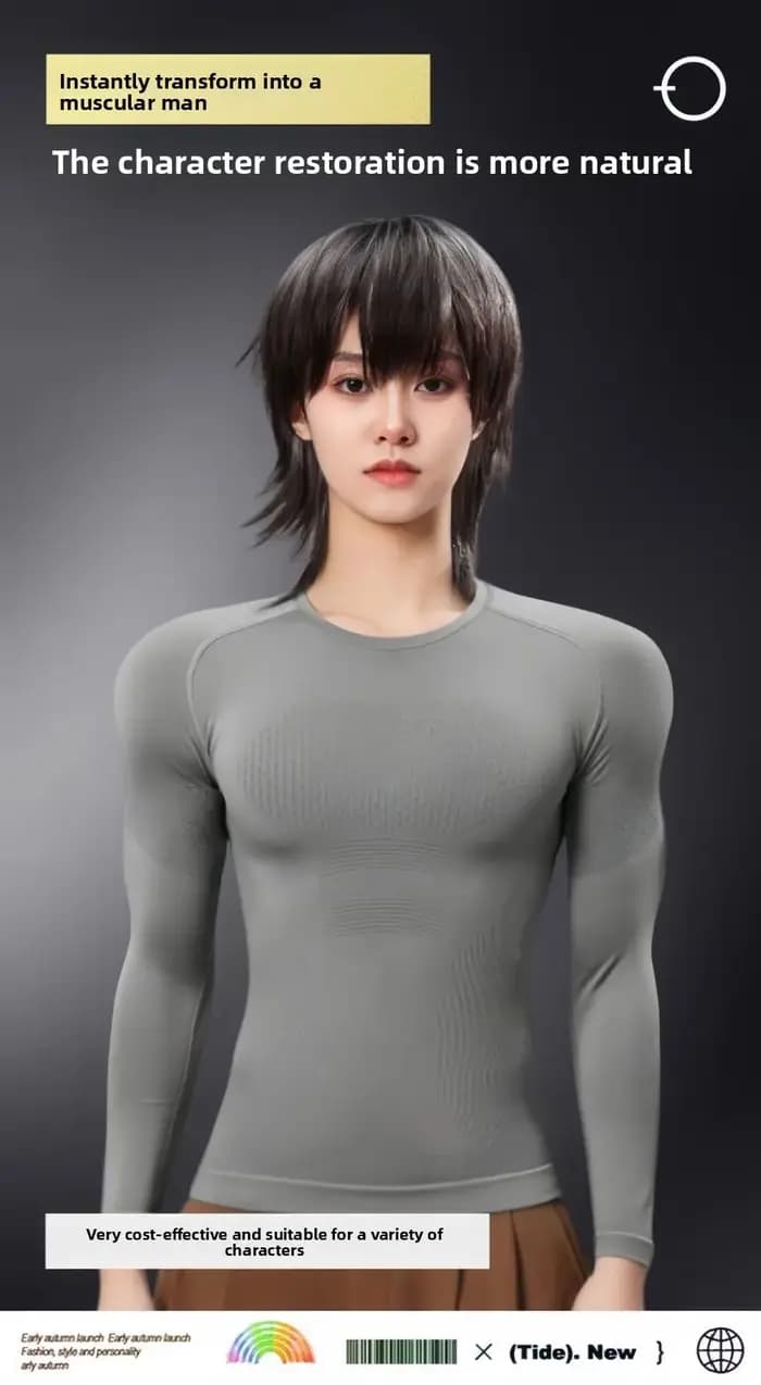 Chemise musculaire musculation amélioration de la poitrine maillot de corps de Compression sans couture réaliste faux