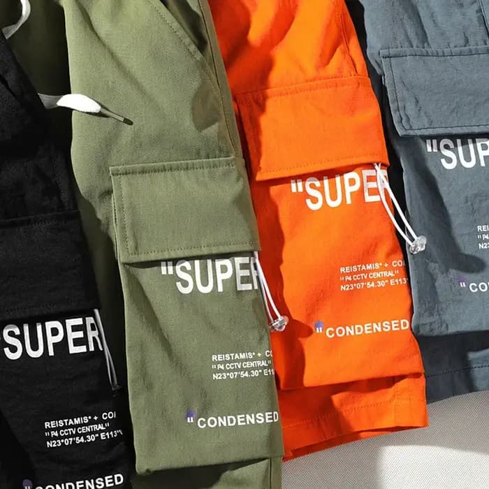 Shorts cargo streetwear japonais d'été multi-poches