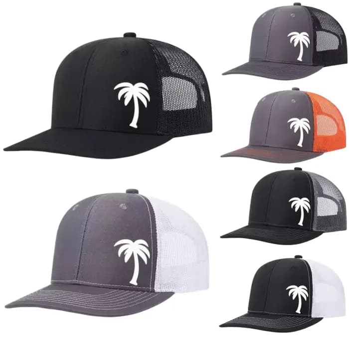 Casquette de baseball réglable imprimée palmiers