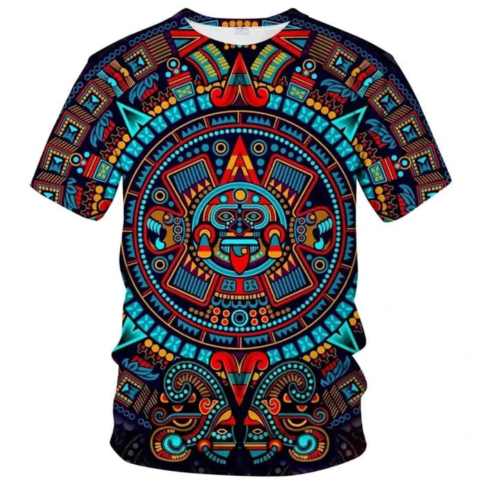 T-shirt Aztec Sun Stone pour hommes et femmes