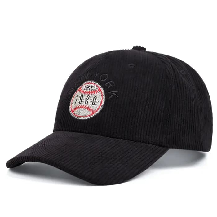Casquettes de baseball brodées en velours côtelé de New York pour hommes et femmes