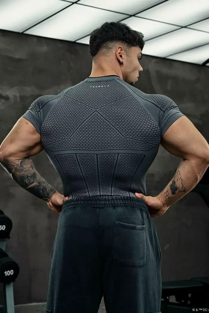 Été nouveau T-shirt serré pour hommes survêtement YA sport Fitness sensation de glace ajustement