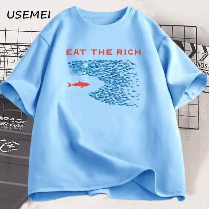 Eat The Rich T-shirt hommes femmes drôle coton à manches courtes