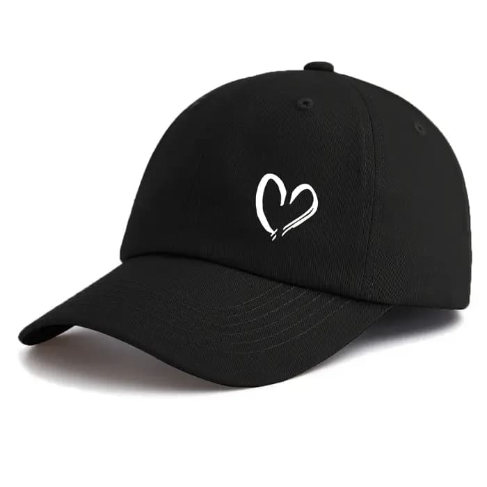 Casquette de Baseball imprimée cœur pour adultes, chapeau de papa réglable et doux, Style rétro mini