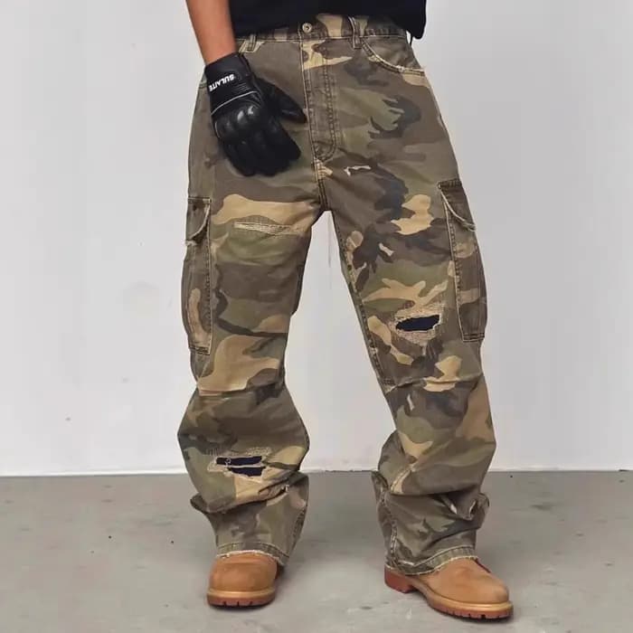 Jean de travail délavé style streetwear américain