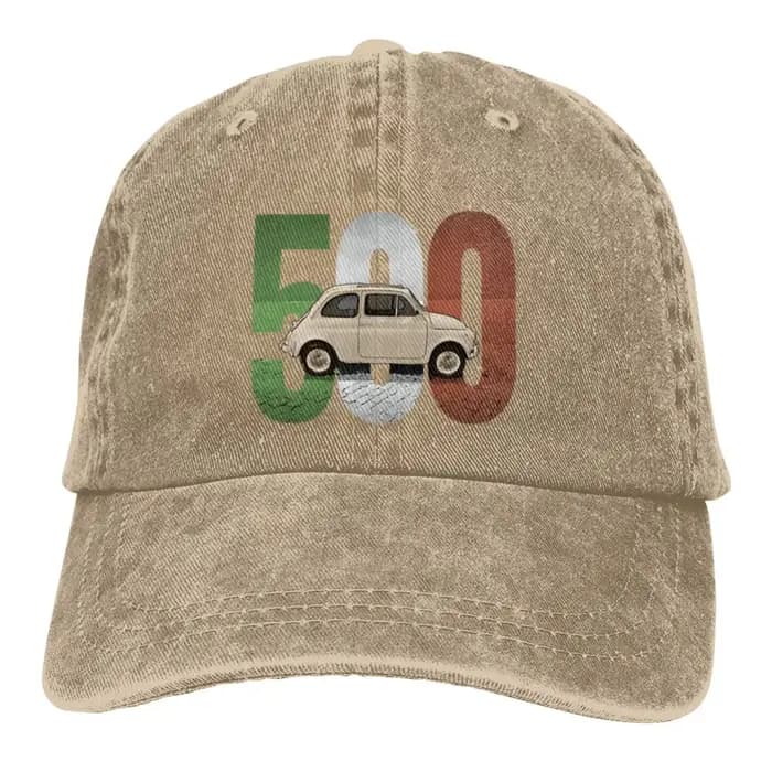 Casquette de baseball Fiat 500, classique sur blanc, pour jeunes en plein air