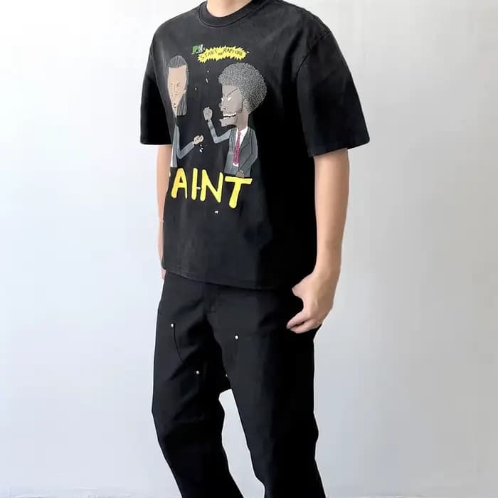T-shirt à col rond rétro style célébrité Y2K SAINT 1:1