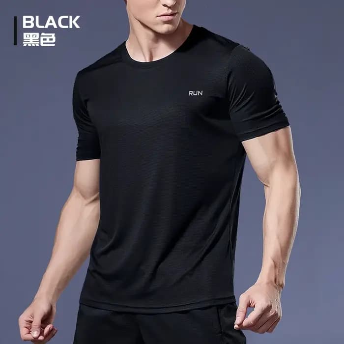 T-shirt basique à col rond pour homme, 2024 polyester, blanc uni, décontracté, haute qualité, course