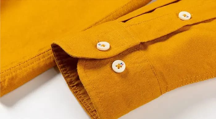 Col montant ou col rabattu tout coton chemise à manches longues pour hommes