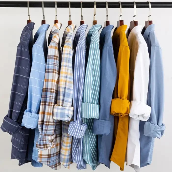 Col montant ou col rabattu tout coton chemise à manches longues pour hommes