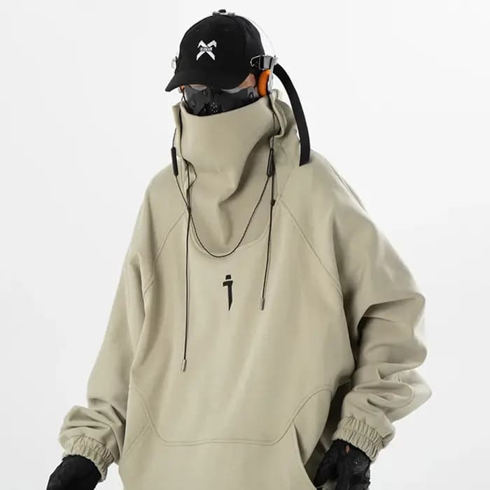 Sweat à capuche à col haut pour homme
