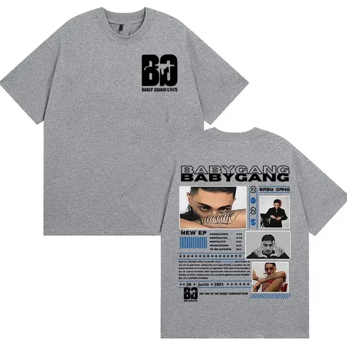 Rappeur bébé Gang Tour 2025 Merch t-shirts hommes Style rétro gothique à manches courtes T-shirt Hip Hop vêtements