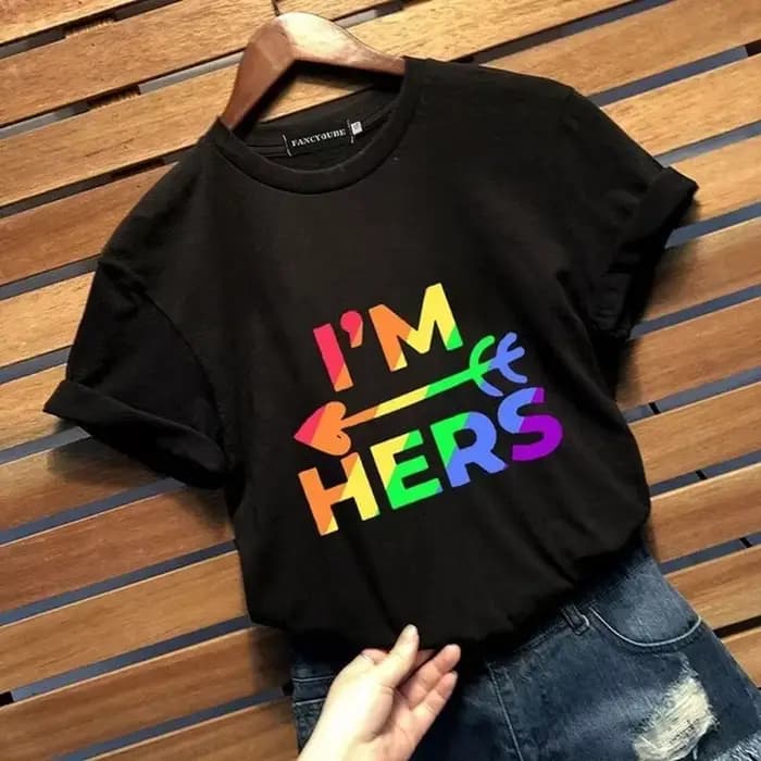 T-shirt à col rond imprimé King Queen pour femmes