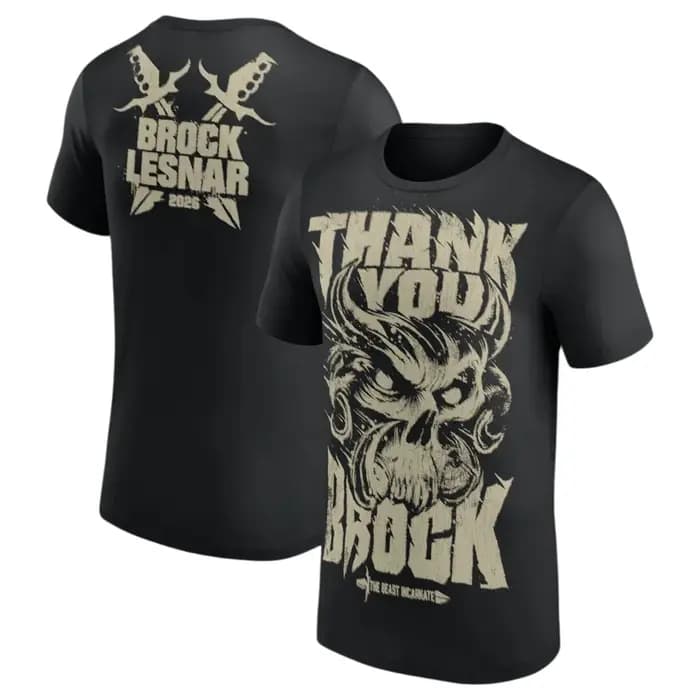 T-shirt imprimé Brock Lesnar Thank You Brock pour hommes, vêtements d'été en coton Y2K, mode gothiqu