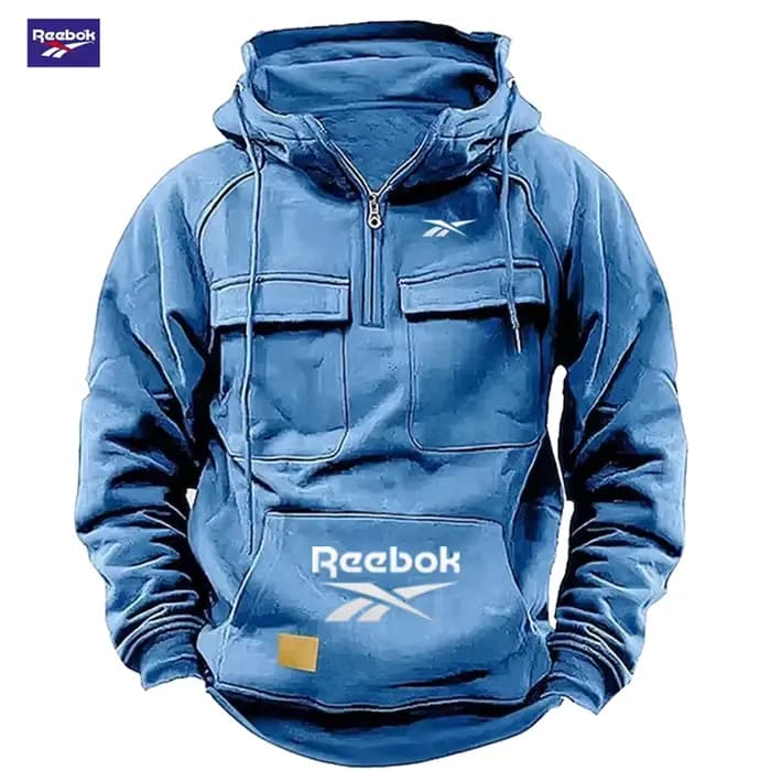 Sweat à capuche Reebok 2026 avec logo et multiples poches - Le choix idéal pour l'automne et l'hiver