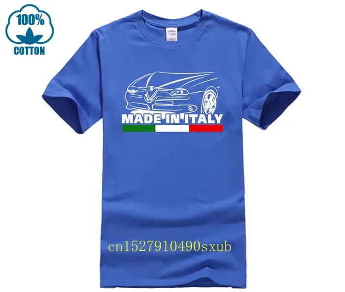 Alfa décontracté col rond ample été T-shirt pour hommes Romeo fabriqué en italie col