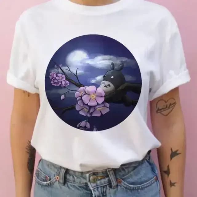 Été hommes et femmes à manches courtes Studio Ghibli Totoro T-shirt Harajuku Kawaii