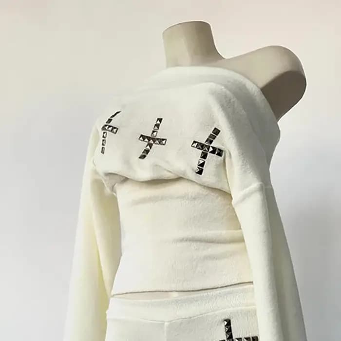 Chic Streetwear Punk Y2k haut court Harajuku imprimé graphique Cool à manches longues