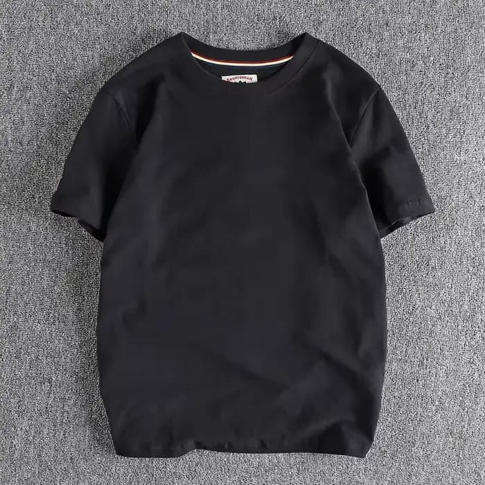 T-shirt à manches courtes pour hommes, confortable, en coton, lavage des peluches, décontracté, clas