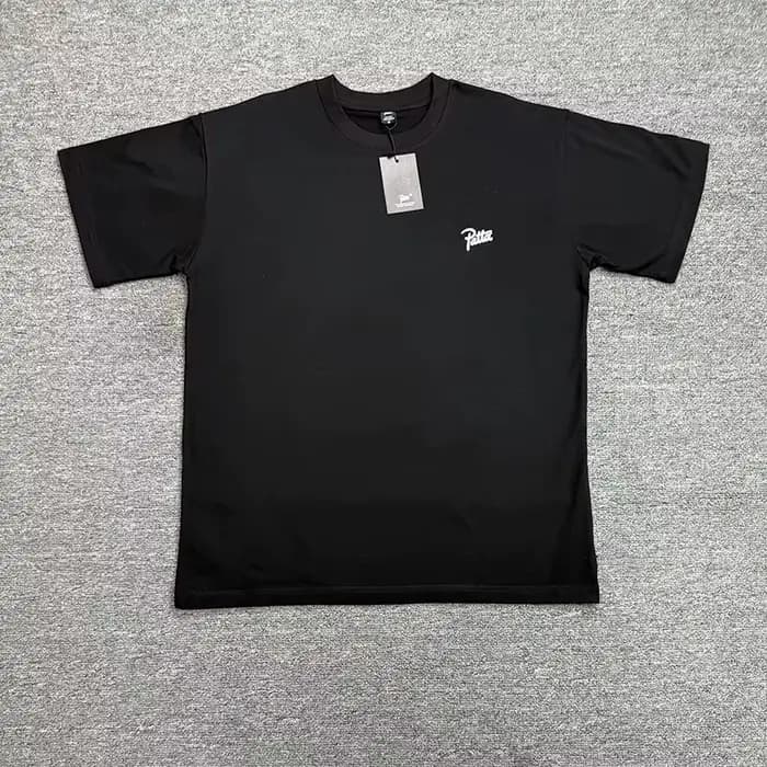 T-shirt en coton de haute qualité pour hommes et femmes, couleur unie noir et blanc, coupe ample, av