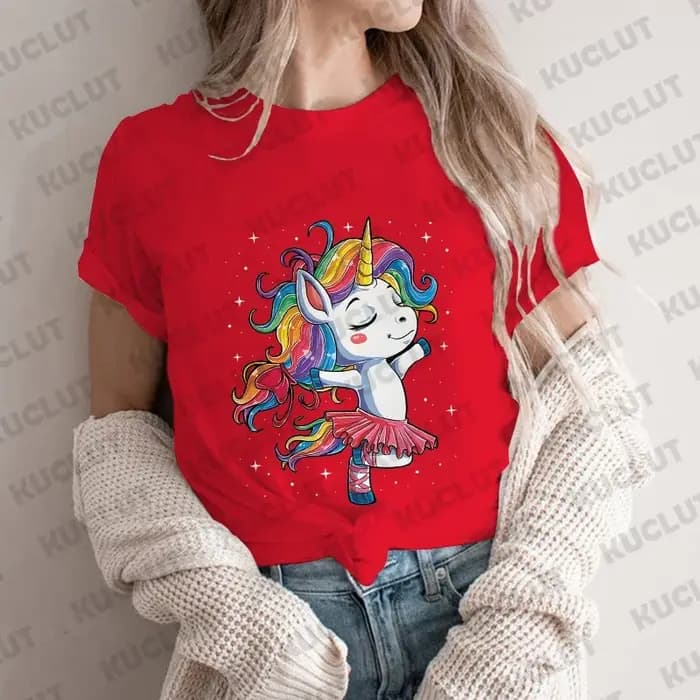 Licorne Ballet t-shirt femmes danse concepteur haut animé fille graphique t-shirts