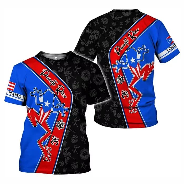 Porto Rico drapeau graphique T-shirt hommes 3d imprimé