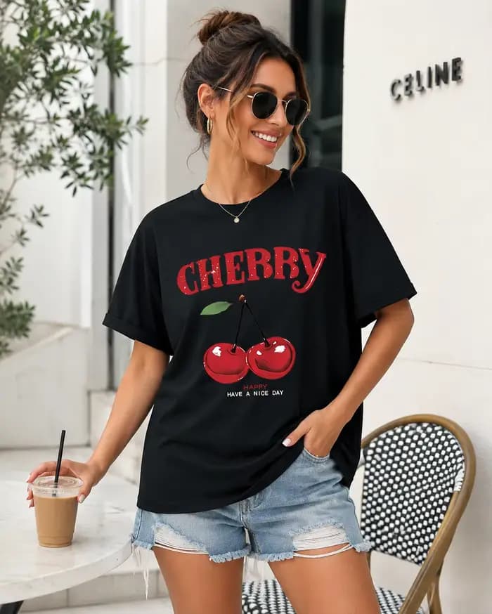 T-shirt Streetwear d'été pour femme