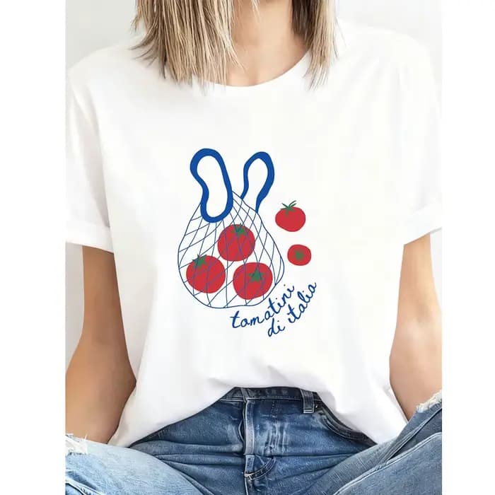 T-shirt en coton à col rond pour femme et homme
