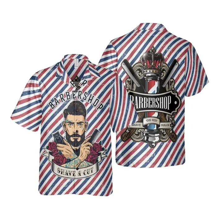Chemises Cool Barber 3D Print pour hommes