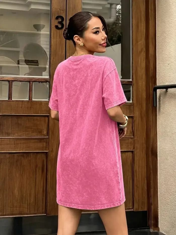 Robe T-shirt vintage délavée et vieillie pour femme