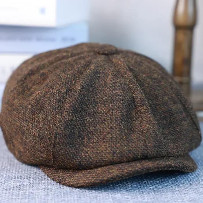 Nouveau Vintage hommes laine gavroche casquette marron vert femmes