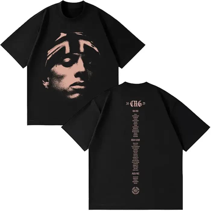 Rappeur Central Cee ne peut pas RUSH GREATNESS World Tour 2025 T-shirt hommes femmes mode Hip Hop manches courtes surdimensionné t dessus de chemise
