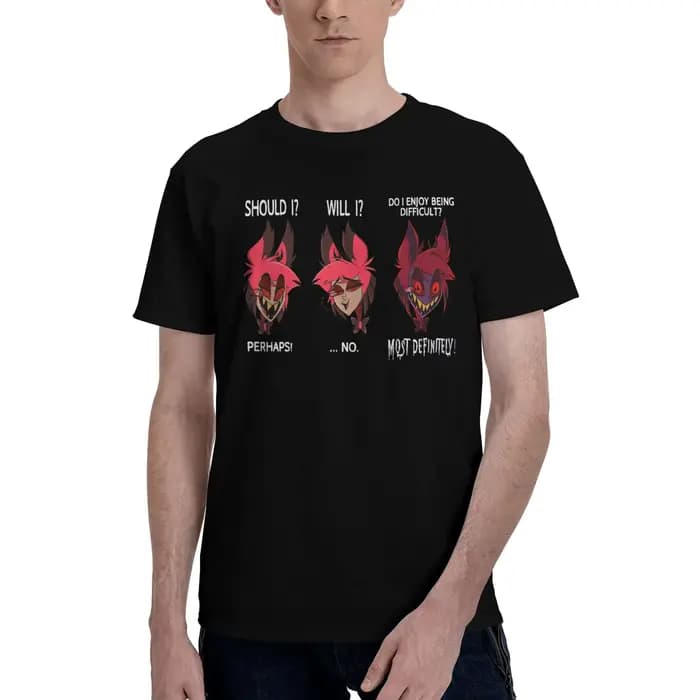 Alastor Should Will Do T-shirts pour hommes Hazbin Hotel, t-shirts humoristiques à manches courtes,