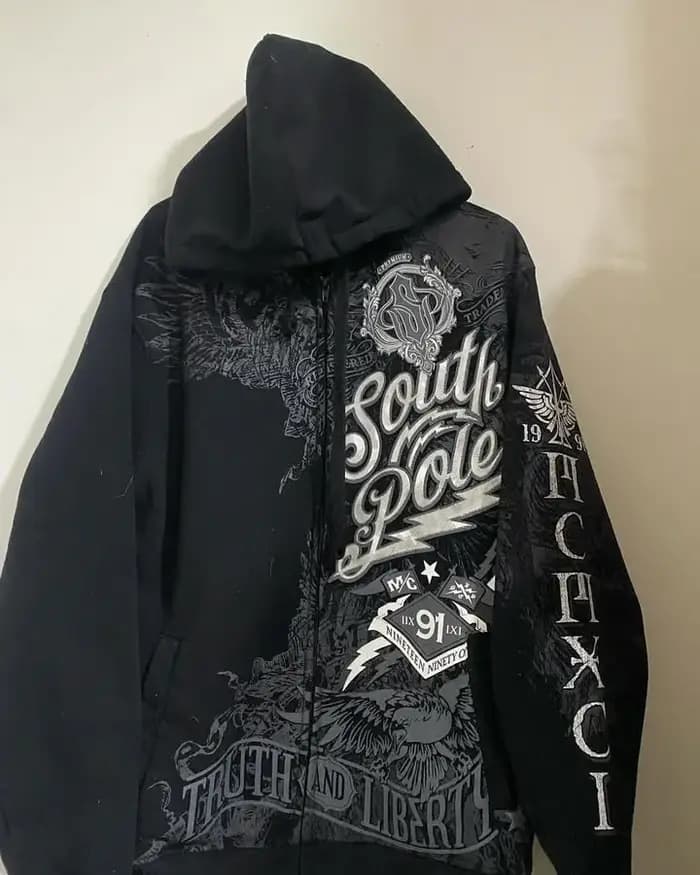 Ecko hommes Graffiti sweat à capuche avec fermeture éclair rue nouveau pull