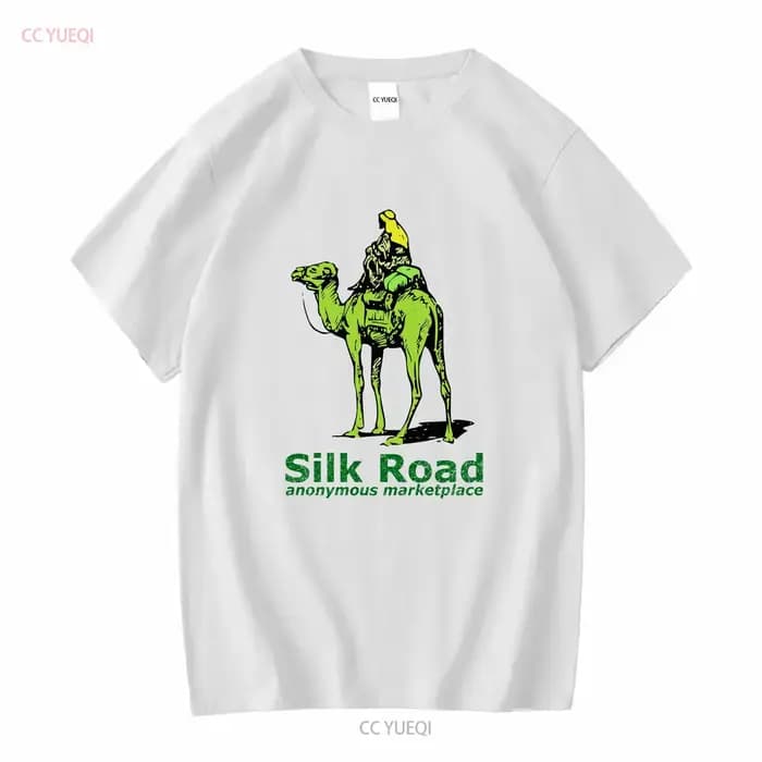 Silk Road Marketplace T Shirt Blanc vintage Lavé Unisexe Légèrement homme vêtements de créateurs Graphique polyvalent Streetwear doux