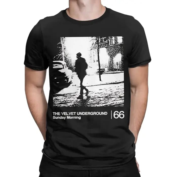 Dimanche matin le velours souterrain minimaliste T-Shirt 100% coton