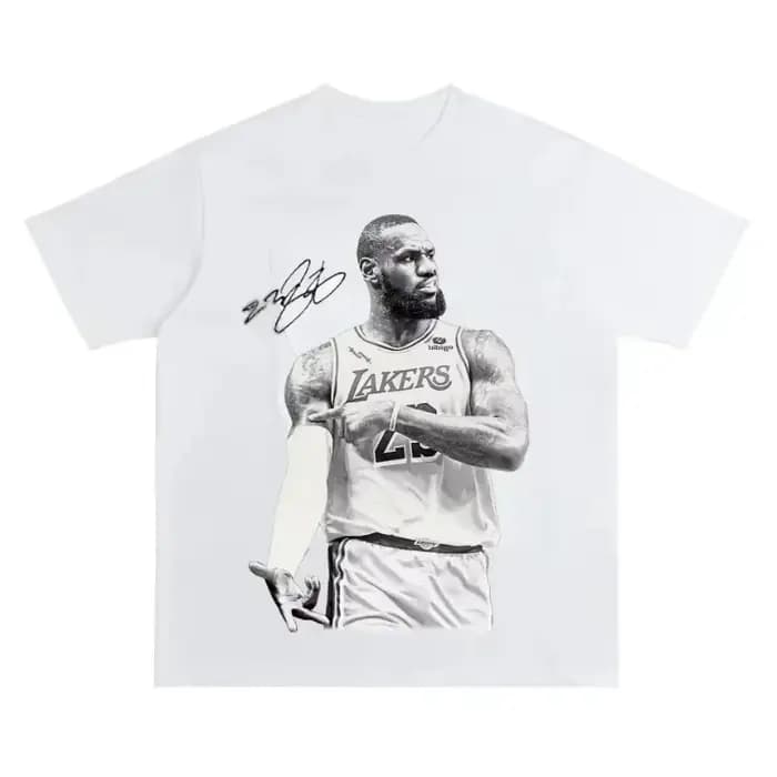 T-shirt de basket-ball LeBron James noir, Streetwear américain Original pour hommes et femmes, vêtem
