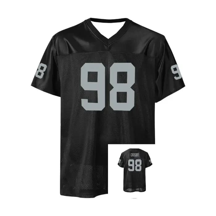 # 98 rétro noir respirant maillot de sport col en v maillot de Football athlétique Football chemise