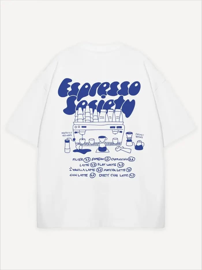 T-shirt imprimé Espresso Society pour hommes et femmes