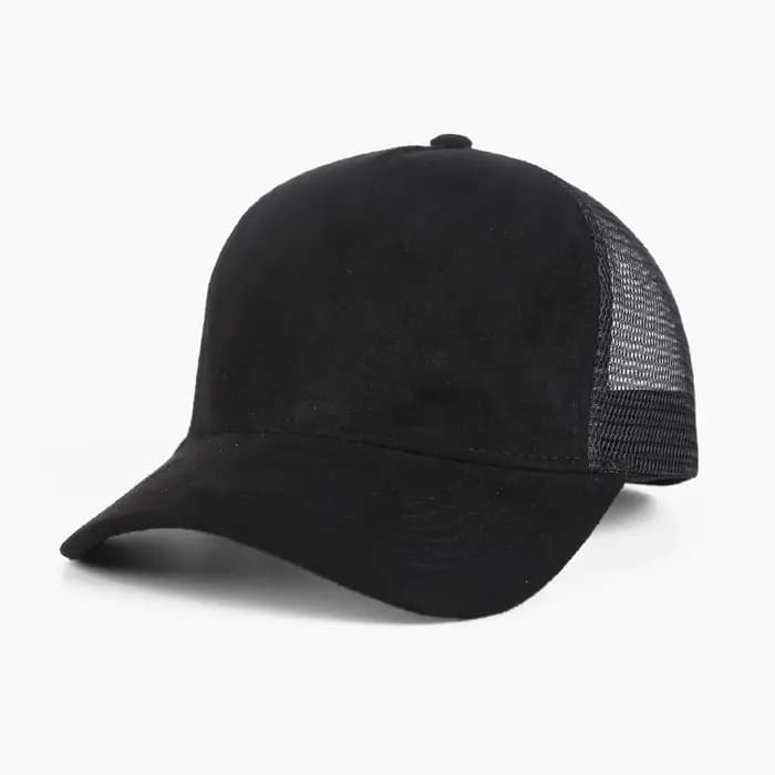 Chapeau de camionneur en daim à 5 panneaux pour l'extérieur, Logo personnalisé, maille respirante, c