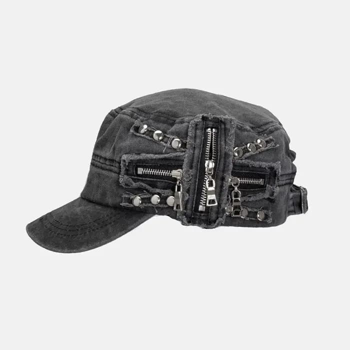 Casquette de baseball rétro délavée pour hommes et femmes, rivet vintage, hip hop punk, fermetures à