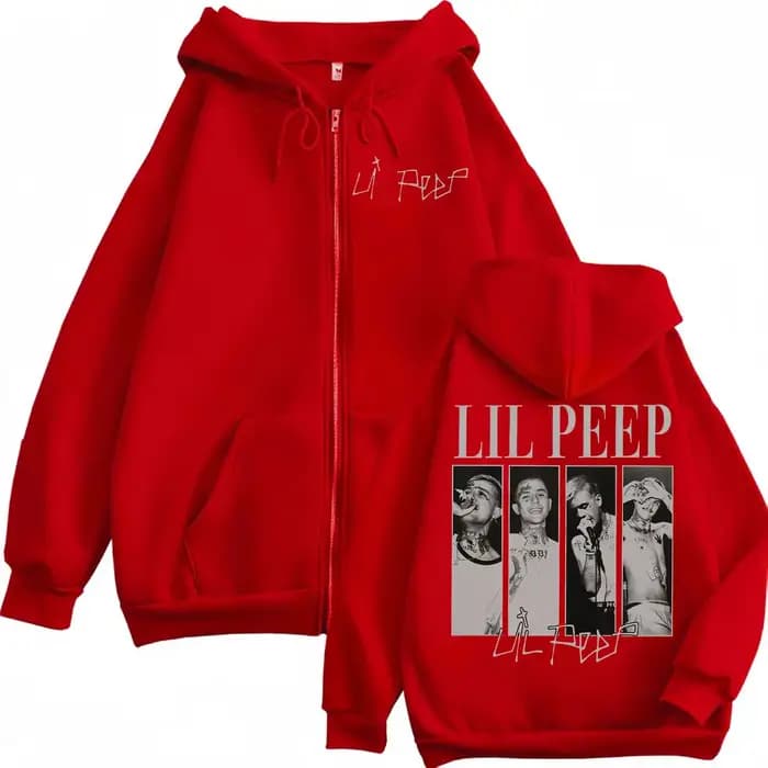 Rappeur Lil Peep Merch sweat à capuche avec fermeture éclair Hip Hop Vintage