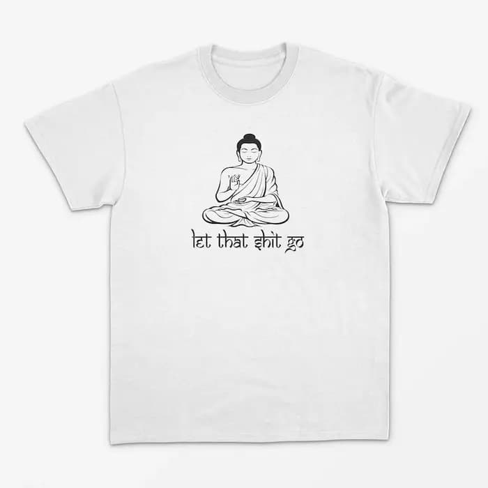 T-shirt imprimé 'Let That Shit Go' – Tendance Rétro Amusante